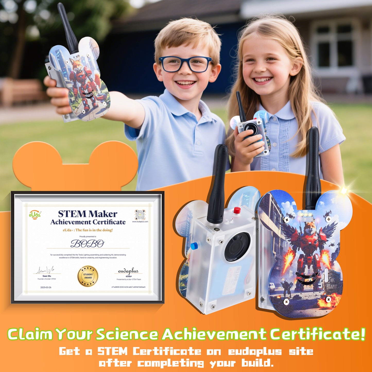 STEM DIY Soldering Walkie Talkies Kit - Fun Science Kit for Kids & Teens
