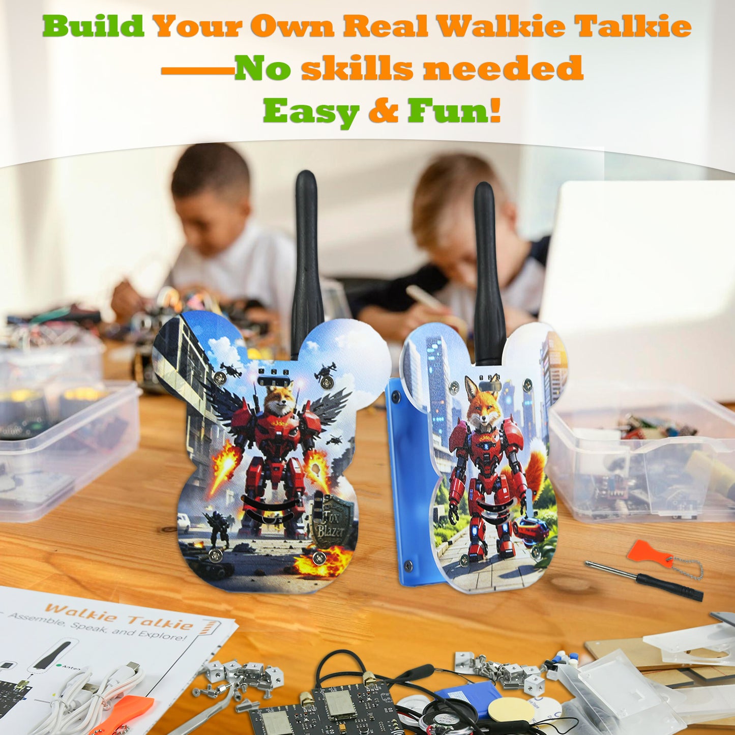STEM DIY Soldering Walkie Talkies Kit - Fun Science Kit for Kids & Teens