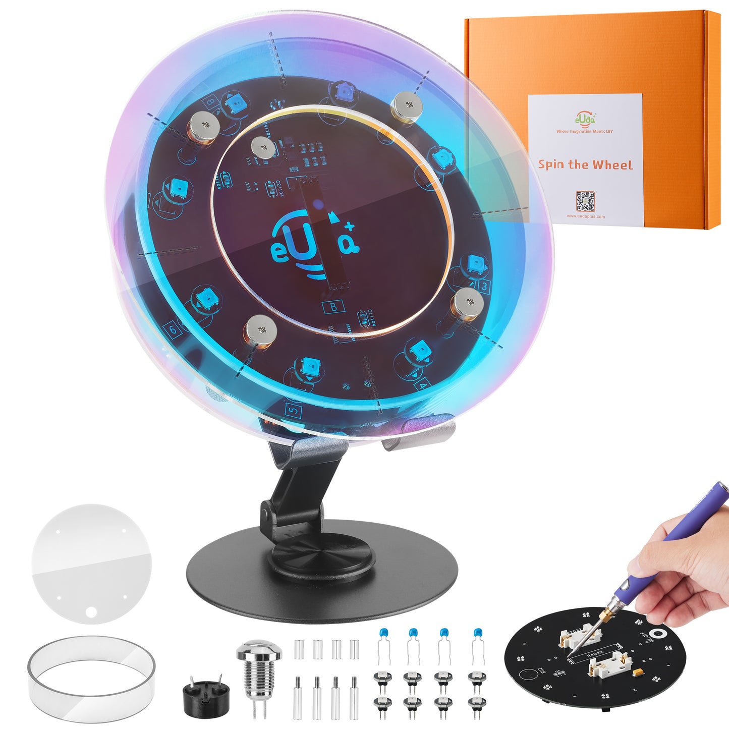 STEM DIY Soldering Spin the Wheel - Fun Science Kit for Kids & Teens