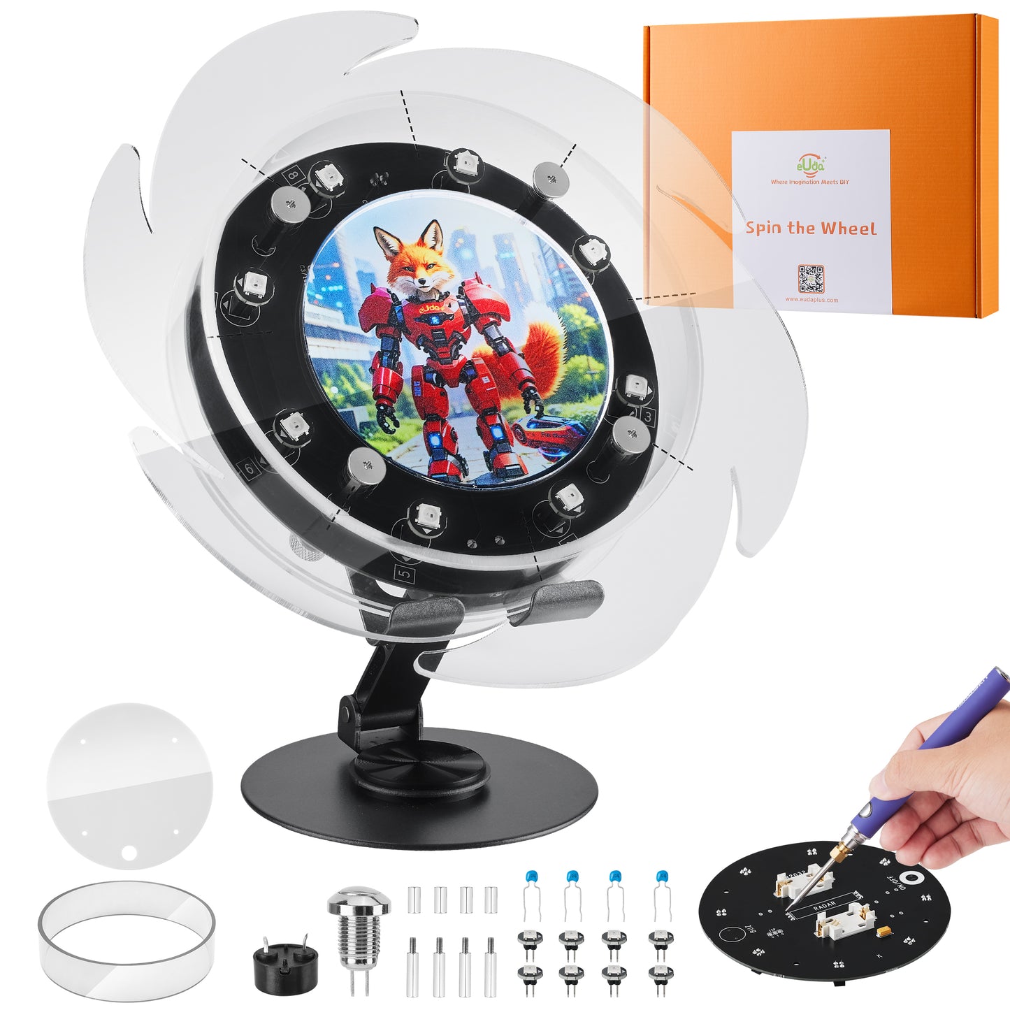 STEM DIY Soldering Spin the Wheel - Fun Science Kit for Kids & Teens