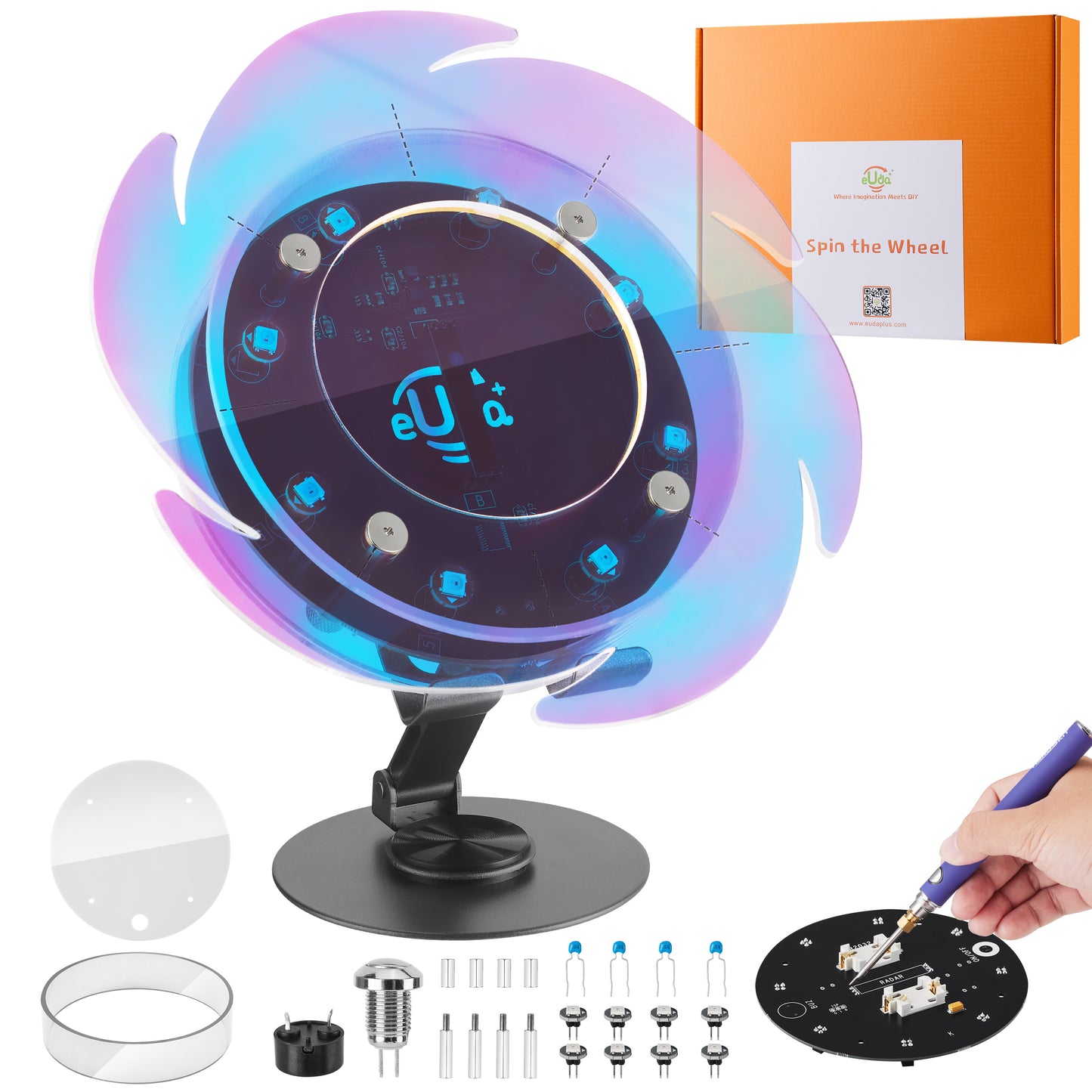 STEM DIY Soldering Spin the Wheel - Fun Science Kit for Kids & Teens