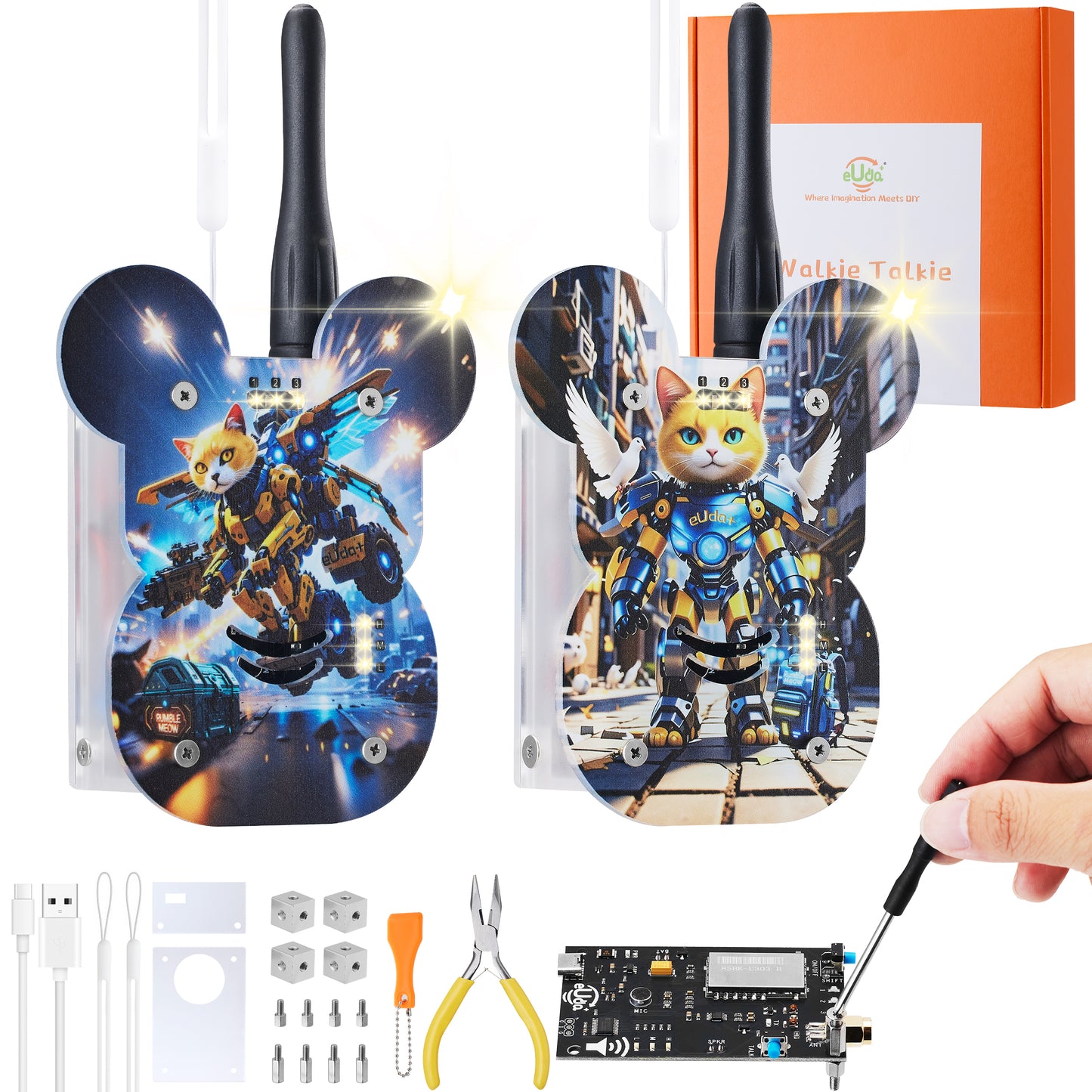 STEM DIY Assembly Walkie Talkies Kit - Fun Science Kit for Kids & Teens
