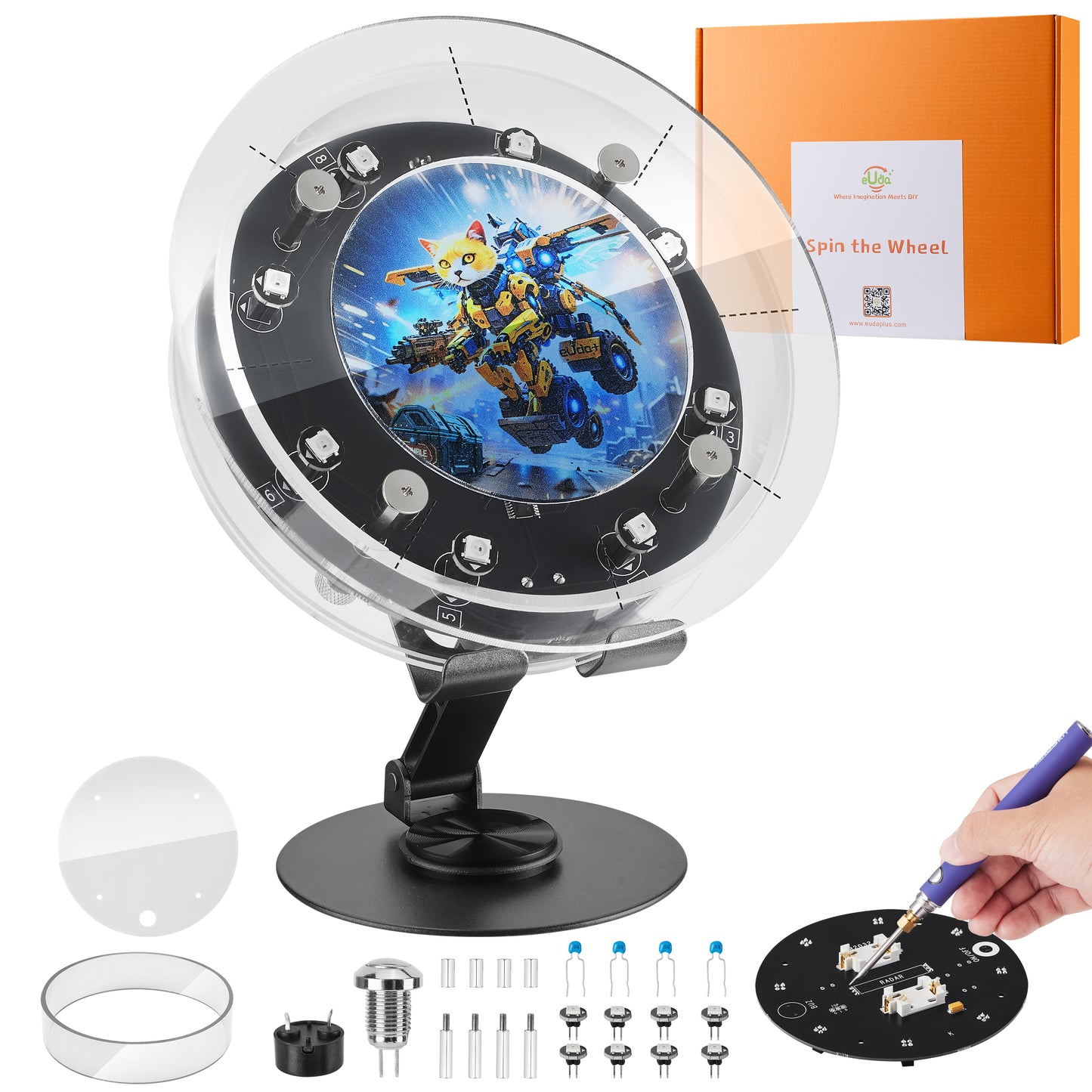 STEM DIY Soldering Spin the Wheel - Fun Science Kit for Kids & Teens