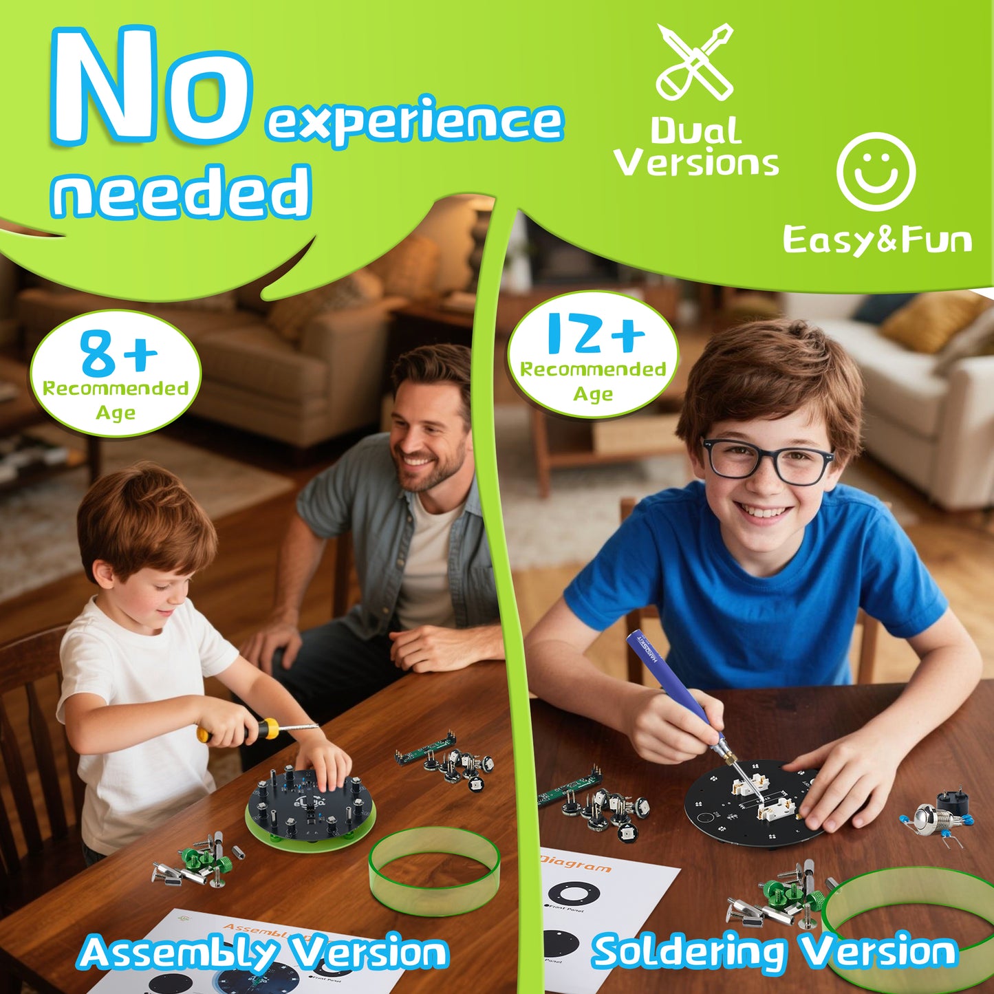 STEM DIY Soldering Spin the Wheel - Fun Science Kit for Kids & Teens