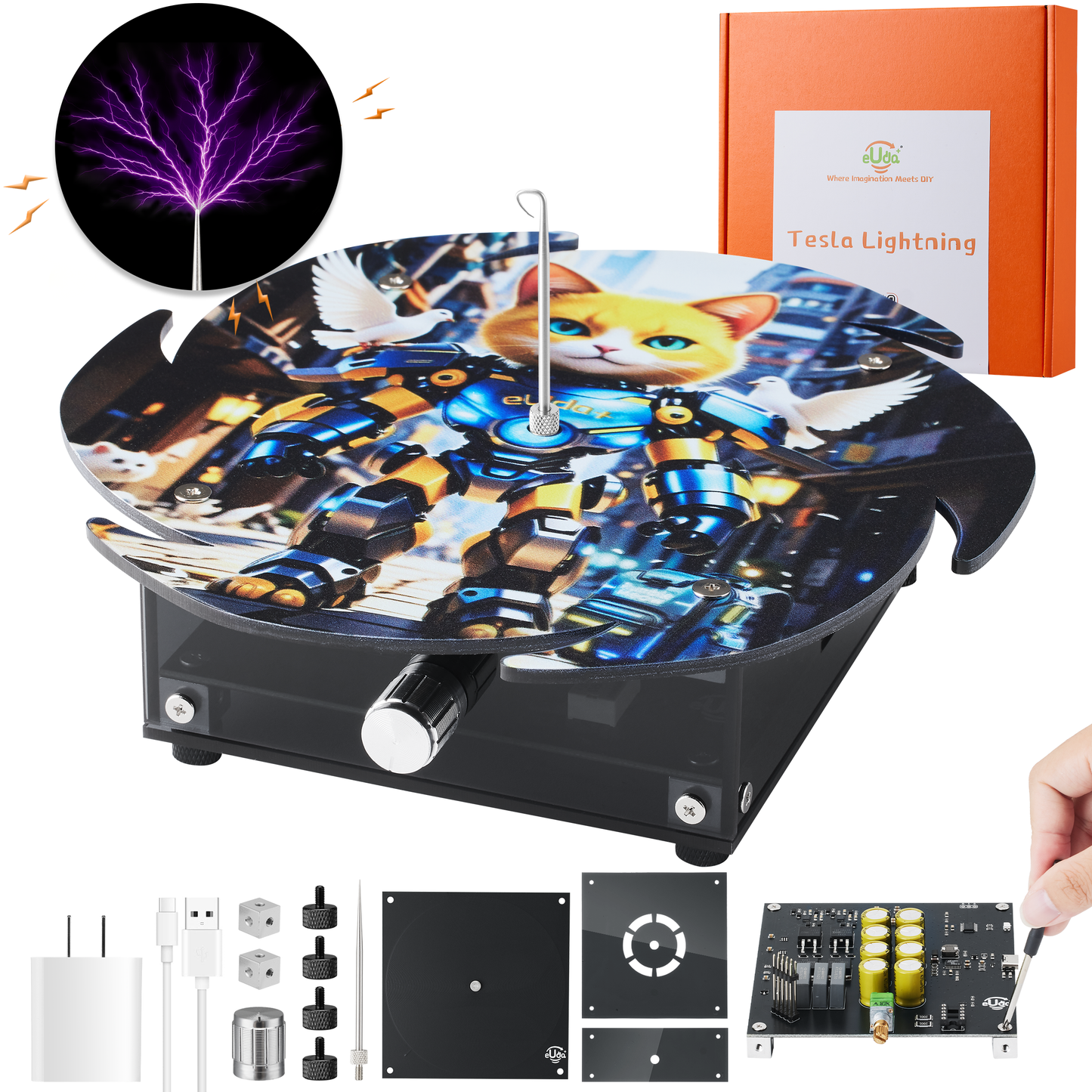 STEM DIY Assembly Tesla Lightning Coil - Fun Science Kit for Kids & Teens
