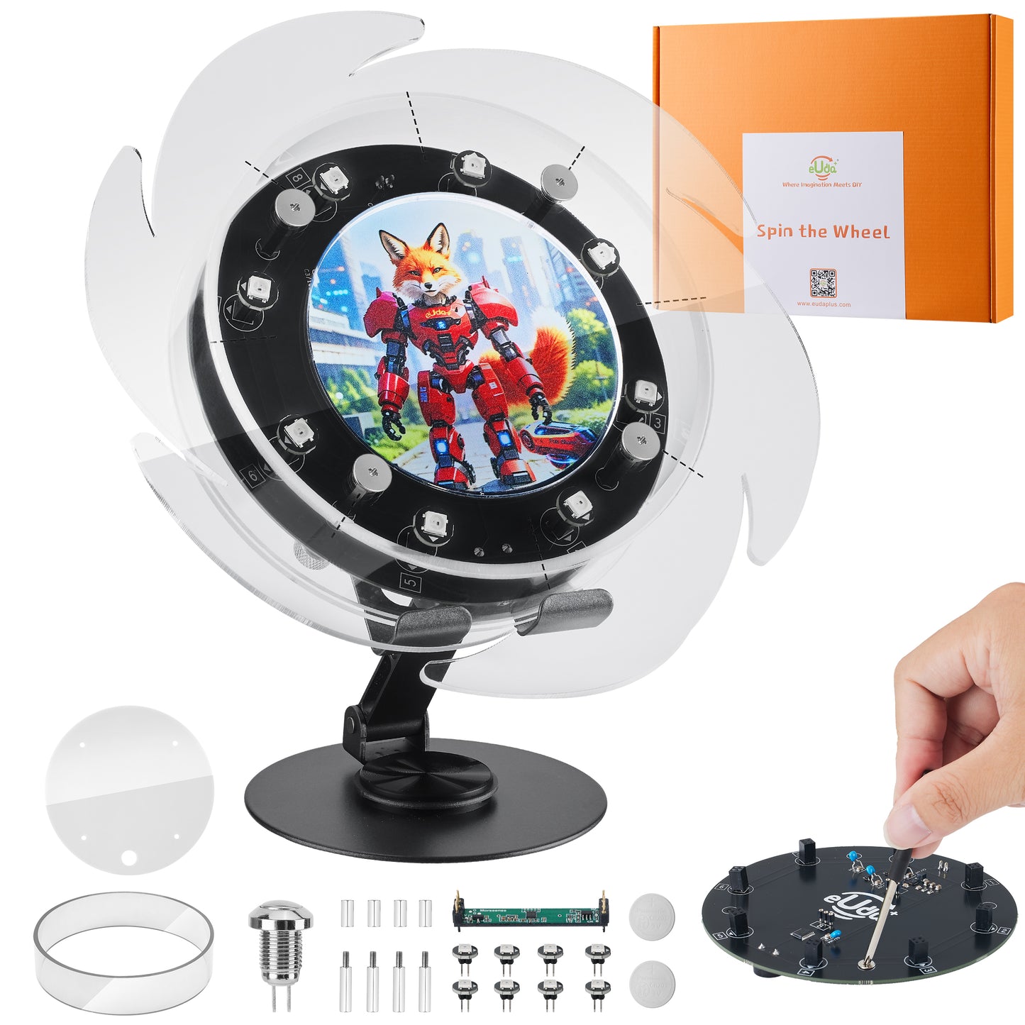 STEM DIY Assembly Spin the Wheel - Fun Science Kit for Kids & Teens