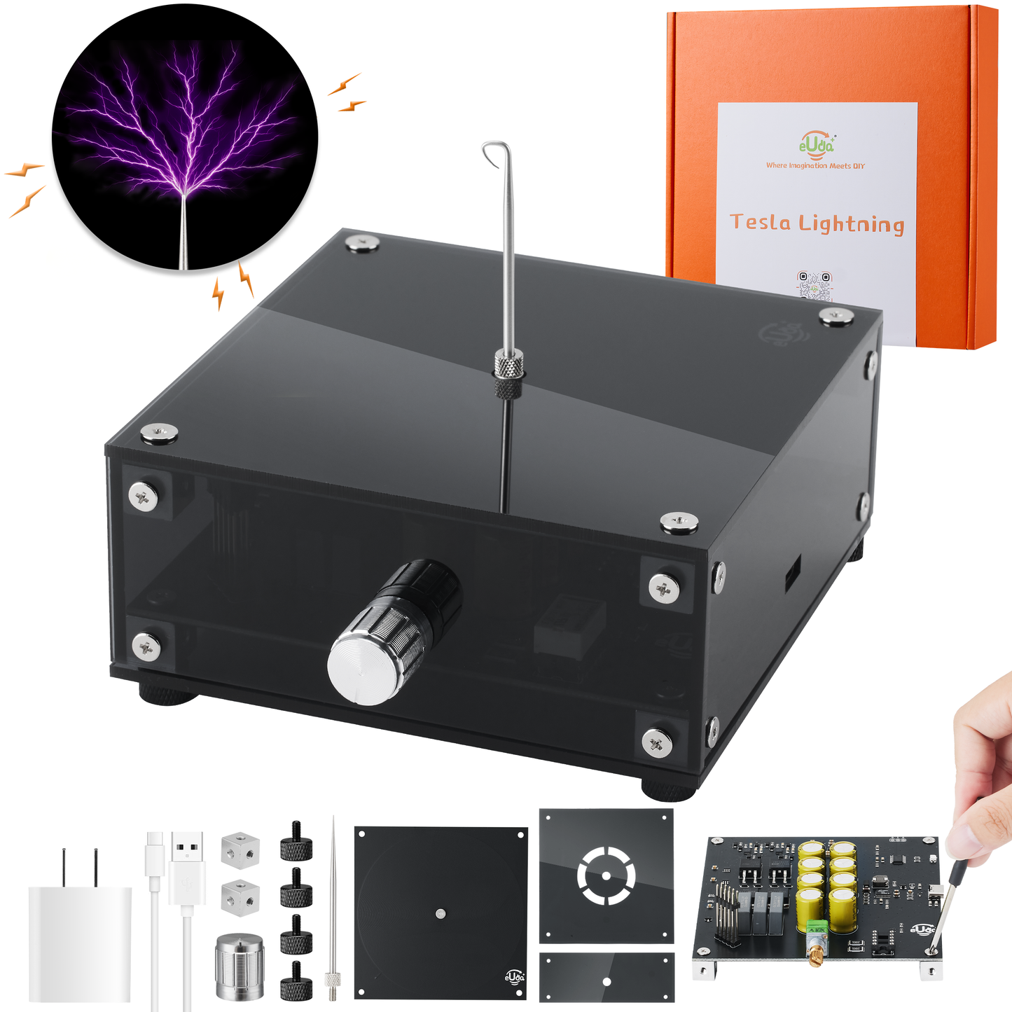 STEM DIY Assembly Tesla Lightning Coil - Fun Science Kit for Kids & Teens