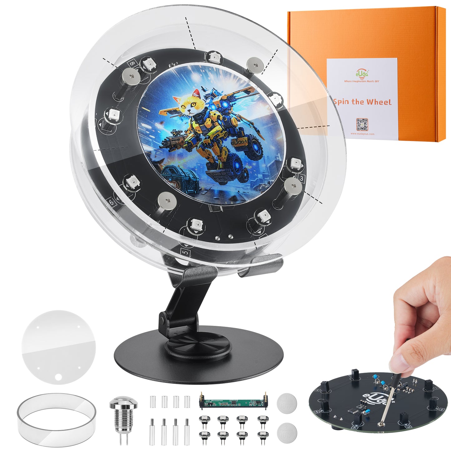 STEM DIY Assembly Spin the Wheel - Fun Science Kit for Kids & Teens