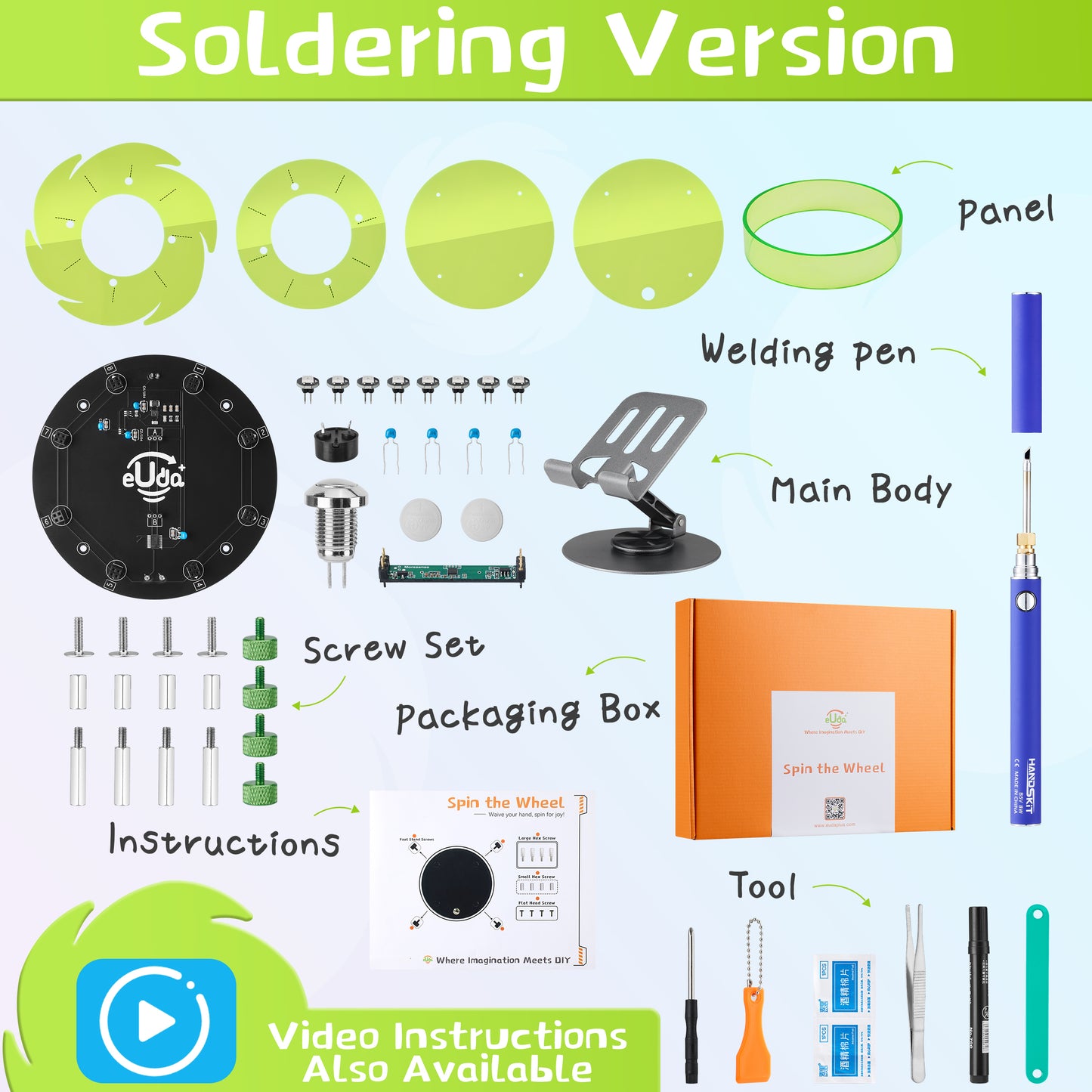 STEM DIY Soldering Spin the Wheel - Fun Science Kit for Kids & Teens