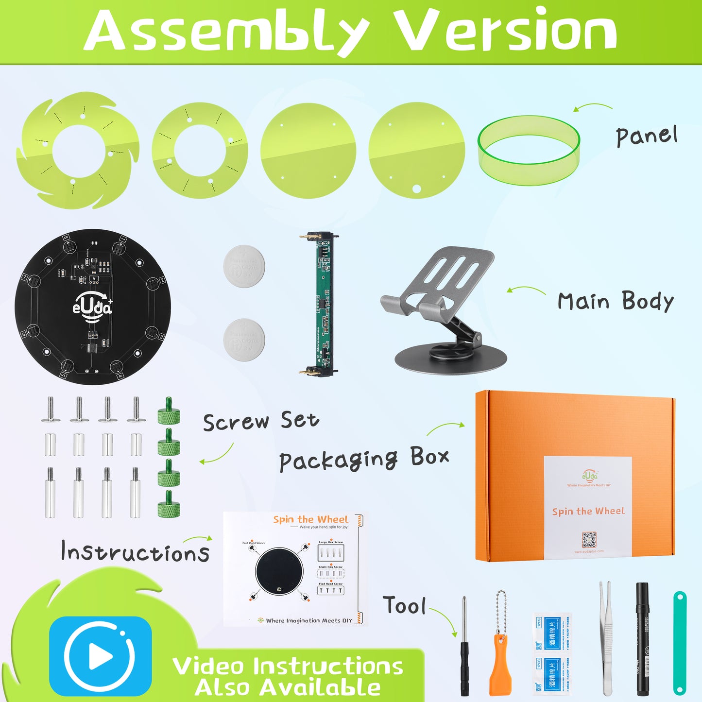 STEM DIY Assembly Spin the Wheel - Fun Science Kit for Kids & Teens