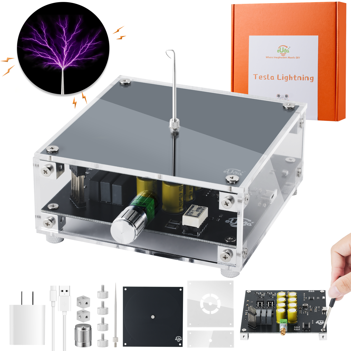 STEM DIY Assembly Tesla Lightning Coil - Fun Science Kit for Kids & Teens