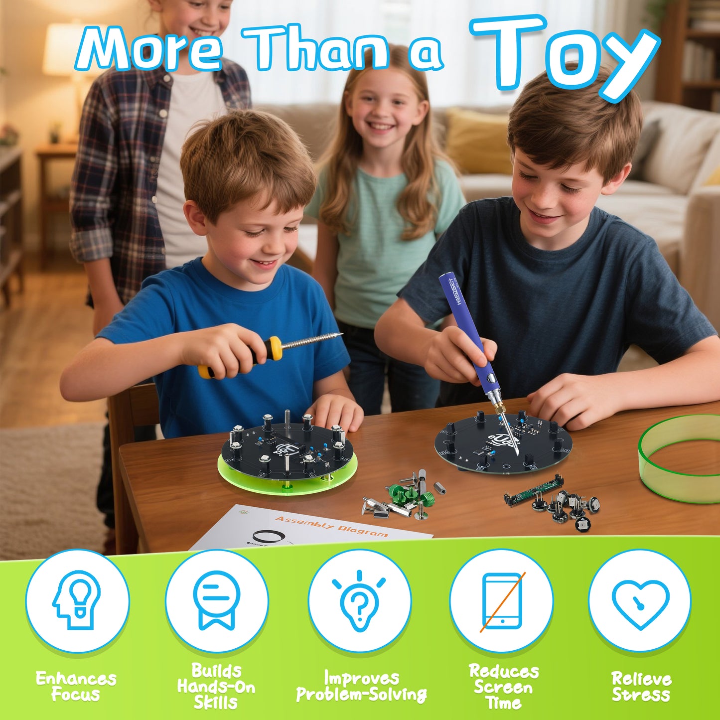 STEM DIY Soldering Spin the Wheel - Fun Science Kit for Kids & Teens