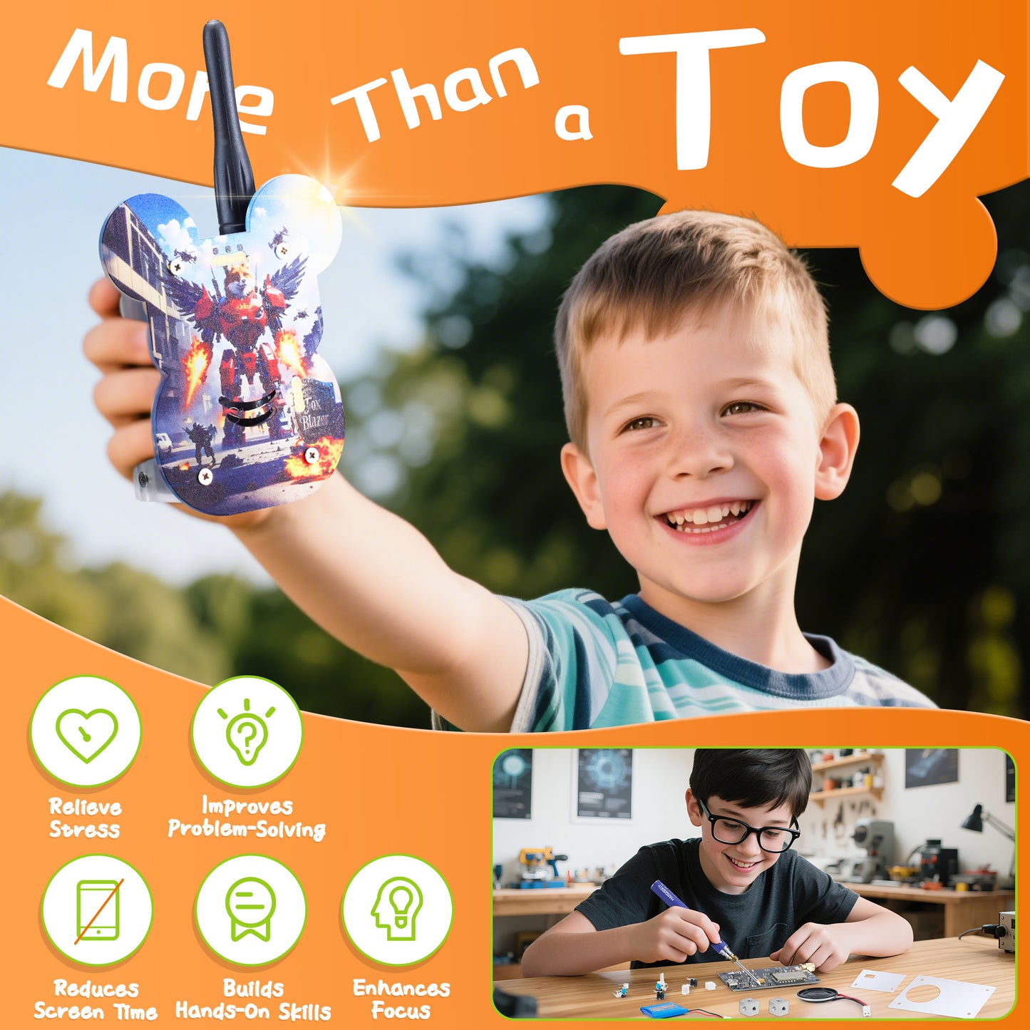STEM DIY Soldering Walkie Talkies Kit - Fun Science Kit for Kids & Teens