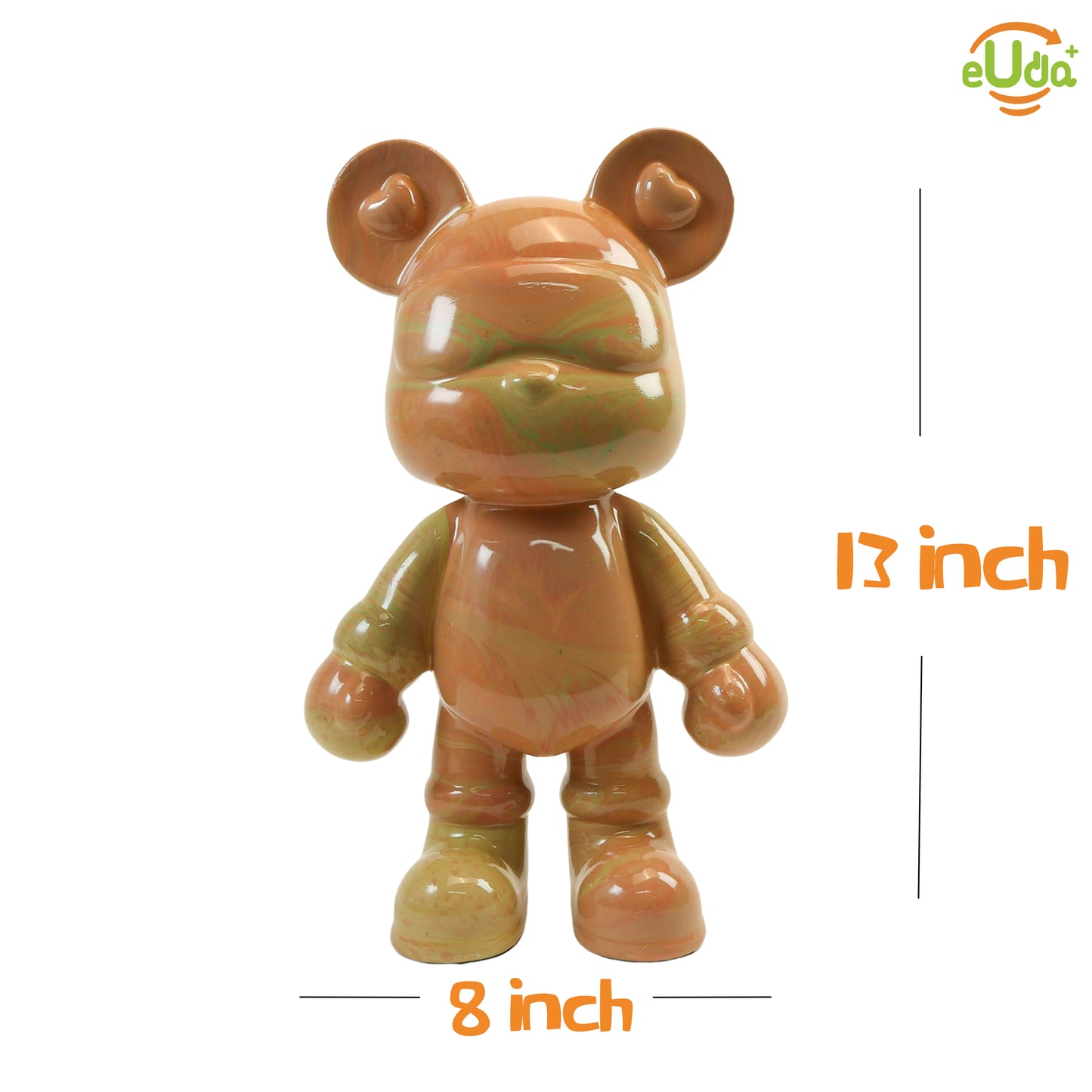 Viral Sensation: Handmade Fluid Bear Figurine – Quirky, One-of-a-Kind Cartoon Sculpture | Polyresin Decor