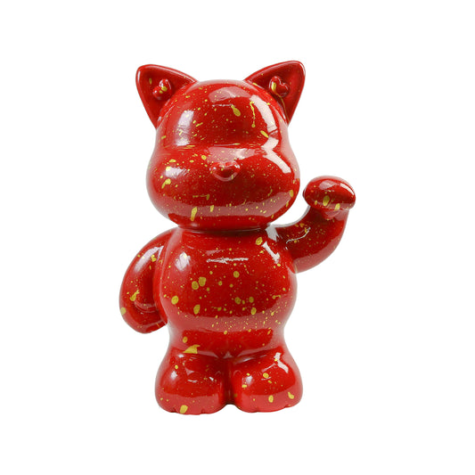 Viral Sensation: Handmade Fluid Cat Figurine – Quirky, One-of-a-Kind Cartoon Sculpture | Polyresin Decor