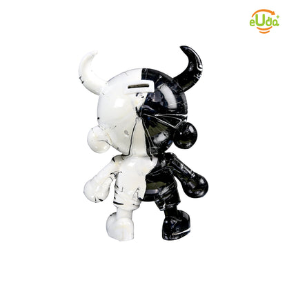 Viral Sensation: Handmade Fluid Bull Figurine – Quirky, One-of-a-Kind Cartoon Sculpture | Polyresin Decor