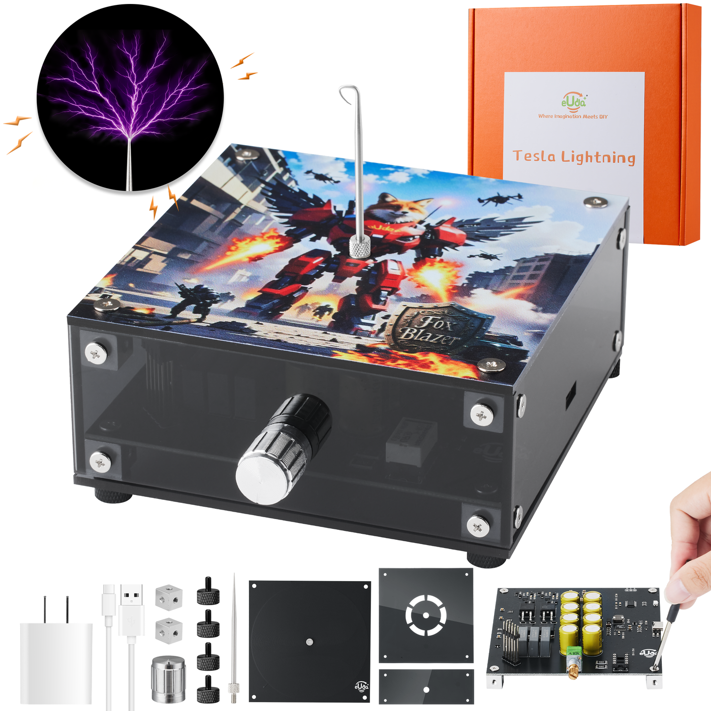 STEM DIY Assembly Tesla Lightning Coil  - Fun Science Kit for Kids & Teens