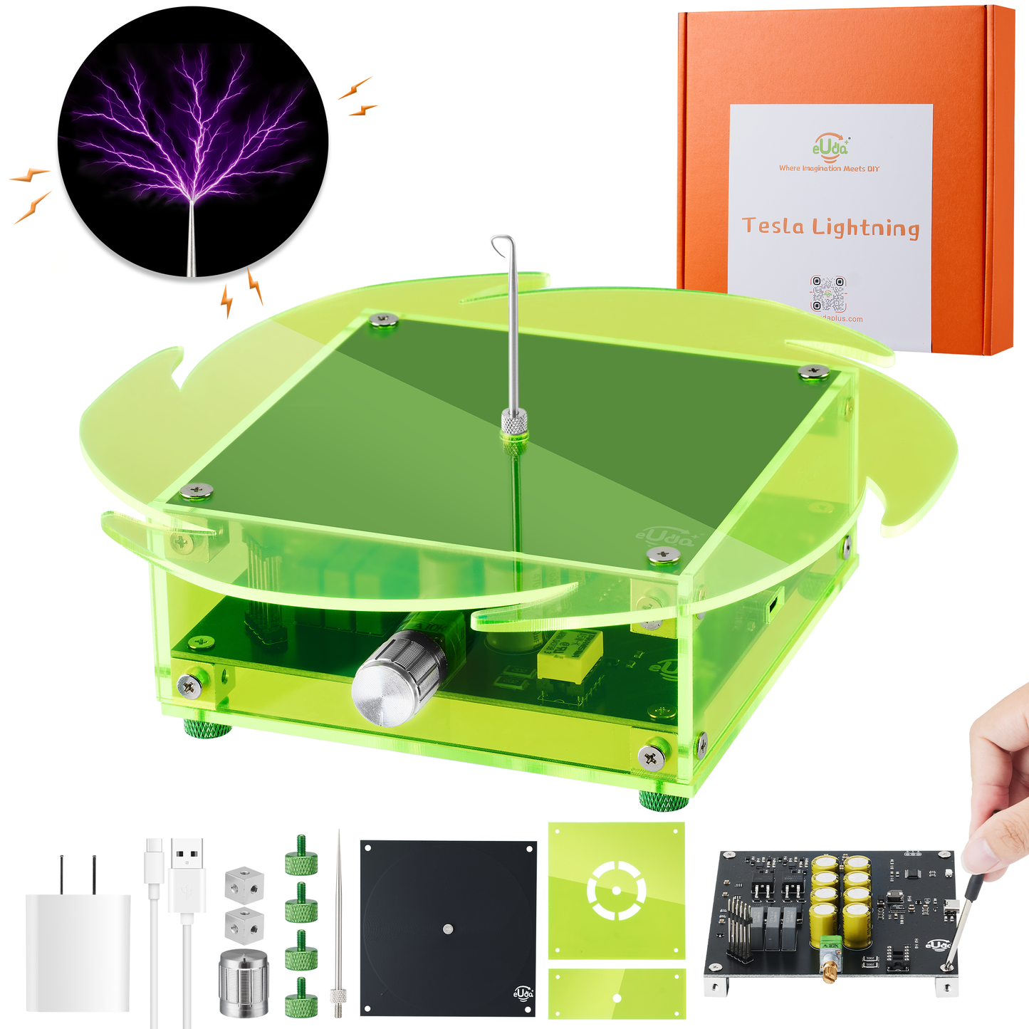 STEM DIY Assembly Tesla Lightning Coil  - Fun Science Kit for Kids & Teens