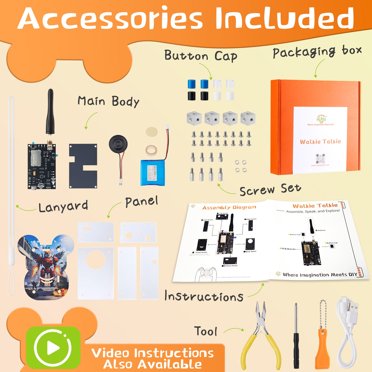 STEM DIY Assembly Walkie Talkie Kit  - Fun Science Kit for Kids & Teens