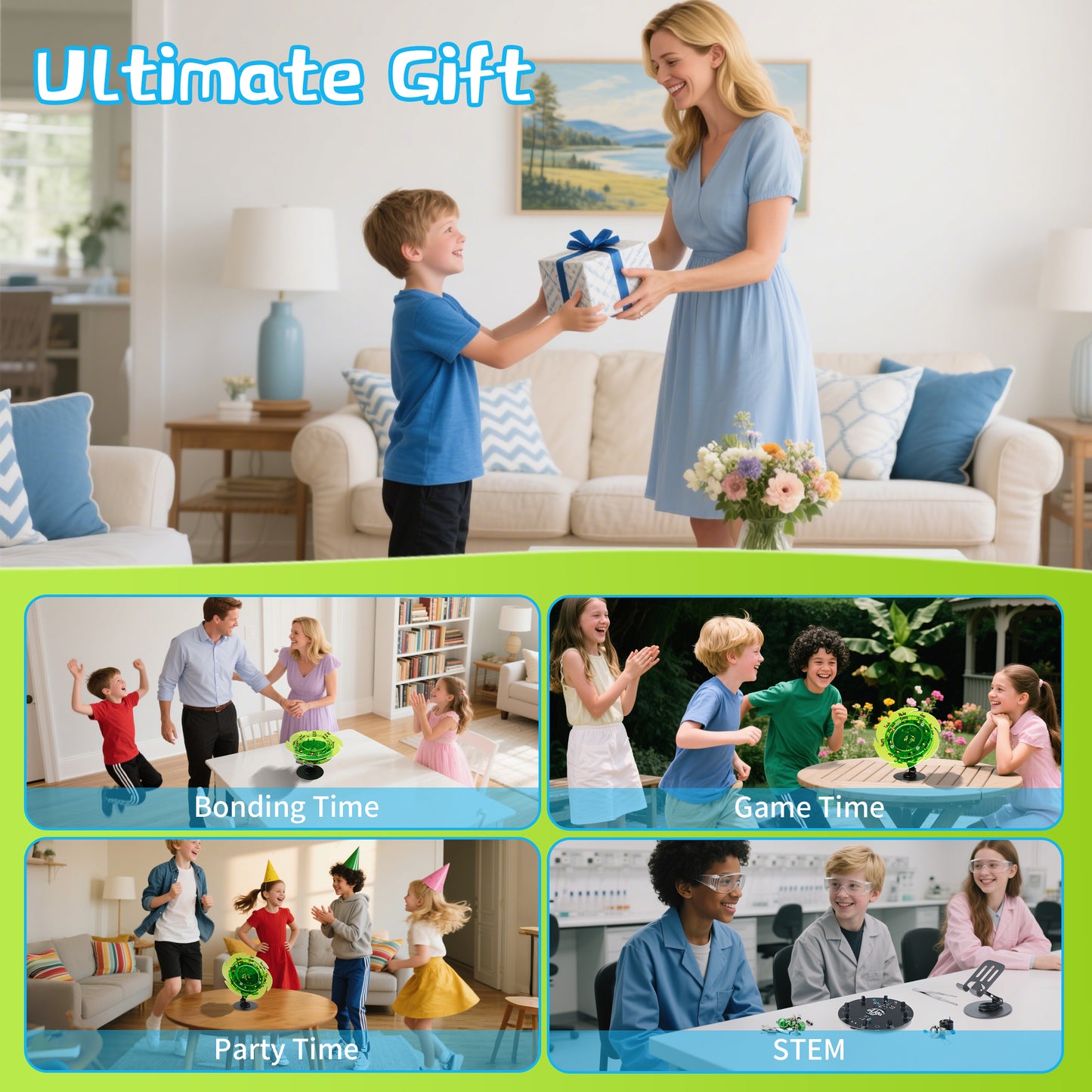 STEM DIY Assembly Spin the Wheel - Fun Science Kit for Kids & Teens