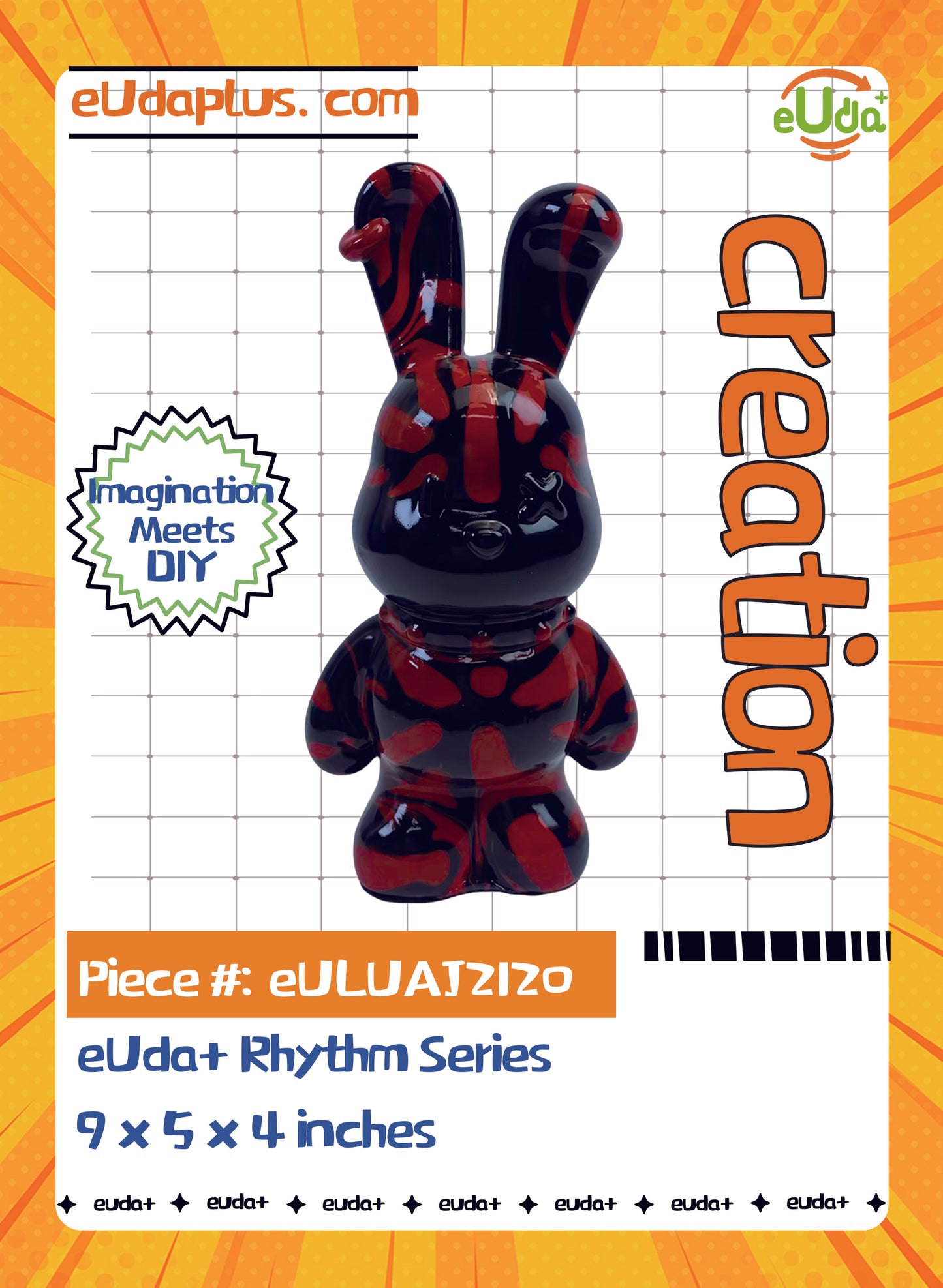 Viral Sensation: Handmade Fluid Bunny Figurine – Quirky, One-of-a-Kind Cartoon Sculpture | Polyresin Decor