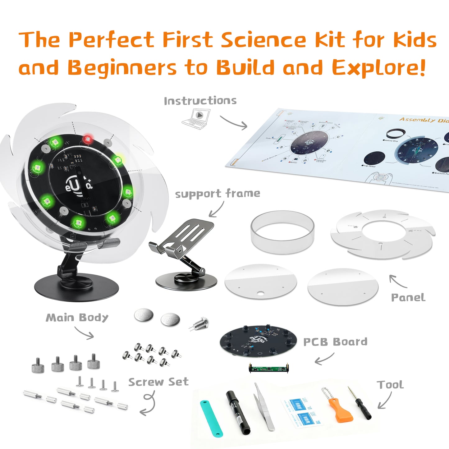 Spin The Wheel Assembly STEM Science Building Kit for Kids–Electronic Easy DIY Science Gadgets & Crafts–Unique Educational Gift Toys