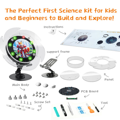 Spin The Wheel Assembly STEM Science Building Kit for Kids–Electronic Easy DIY Science Gadgets & Crafts–Unique Educational Gift Toys