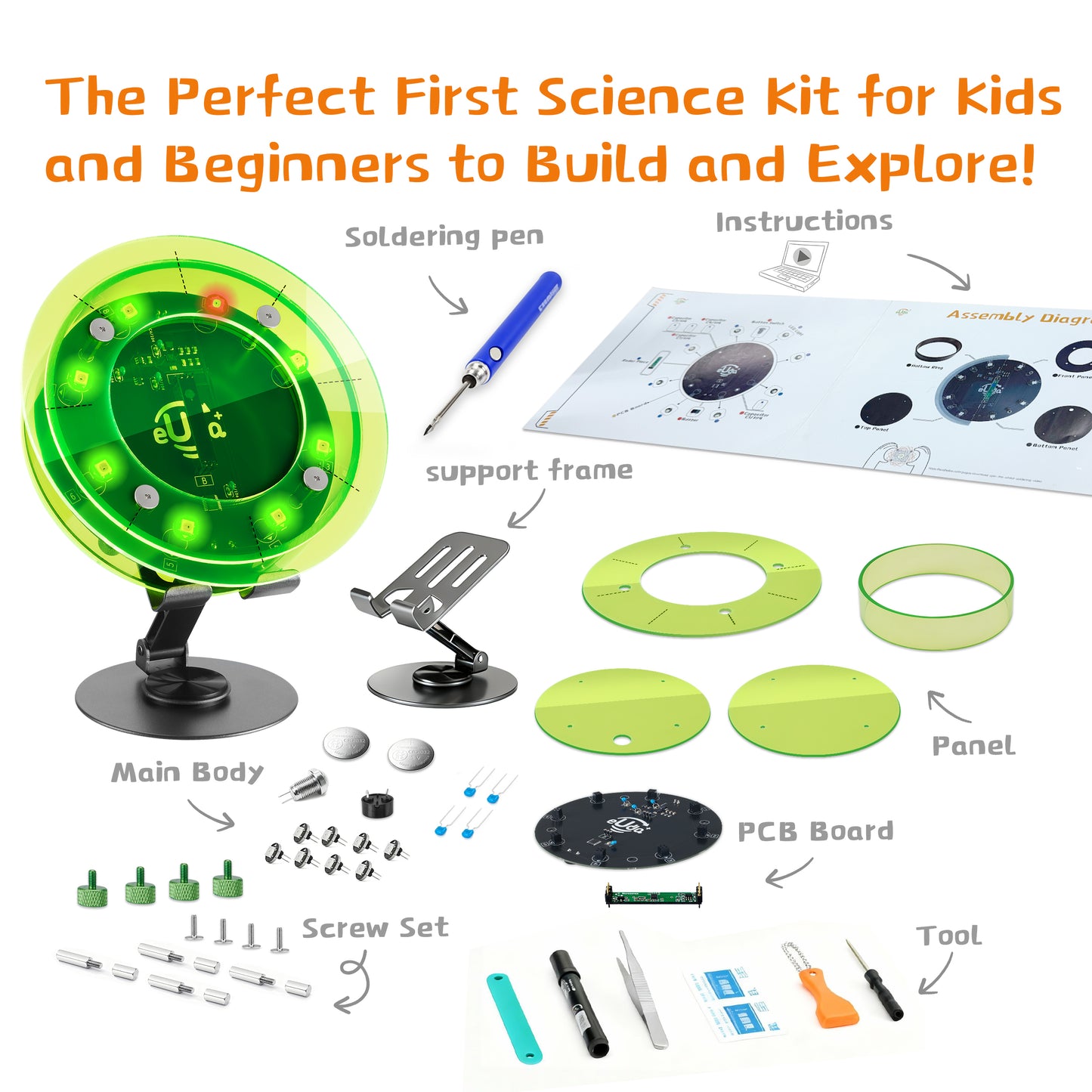 Spin The Wheel Soldering STEM Science Building Kit for Kids–Electronic Easy DIY Science Gadgets & Crafts–Unique Educational Gift Toys