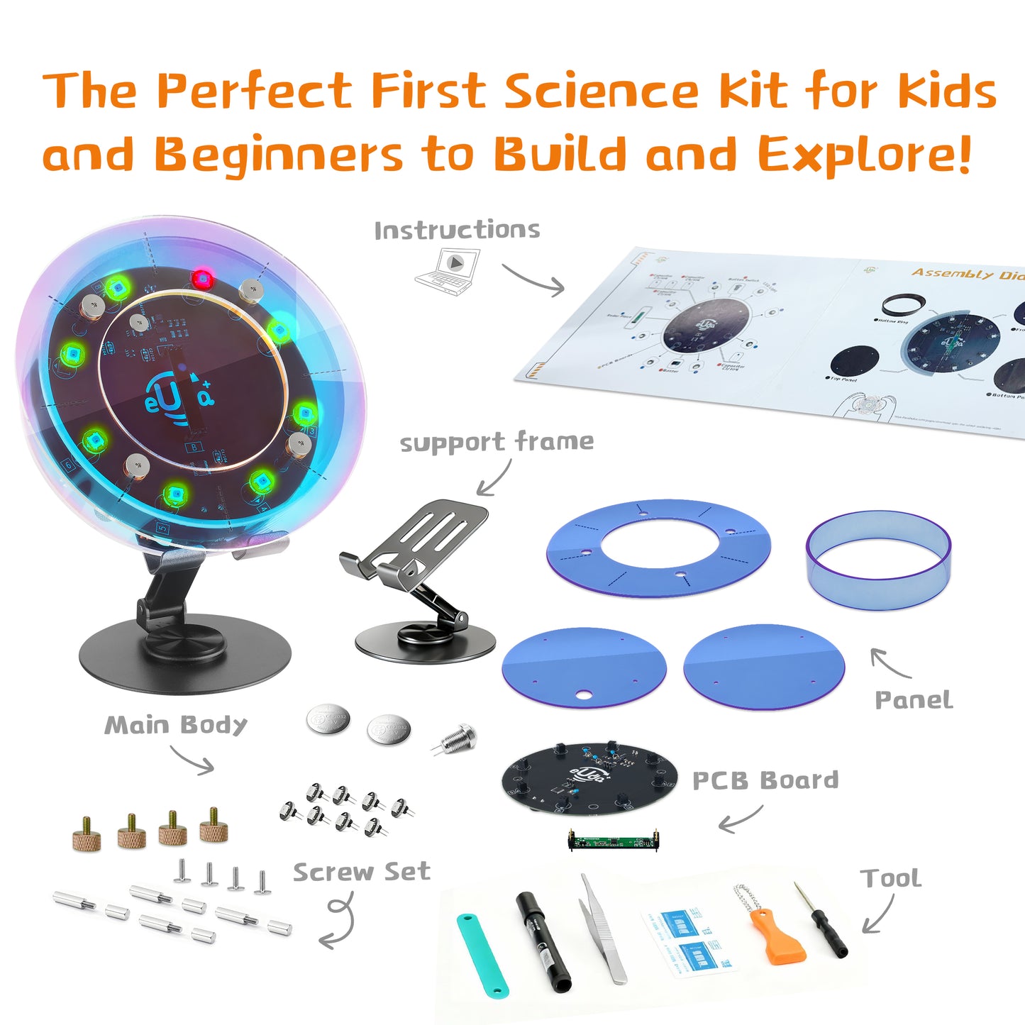 Spin The Wheel Assembly STEM Science Building Kit for Kids–Electronic Easy DIY Science Gadgets & Crafts–Unique Educational Gift Toys