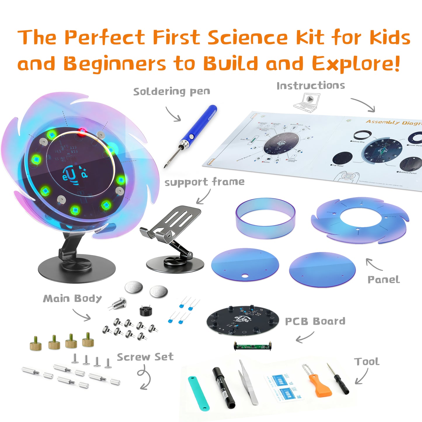 Spin The Wheel Soldering STEM Science Building Kit for Kids–Electronic Easy DIY Science Gadgets & Crafts–Unique Educational Gift Toys