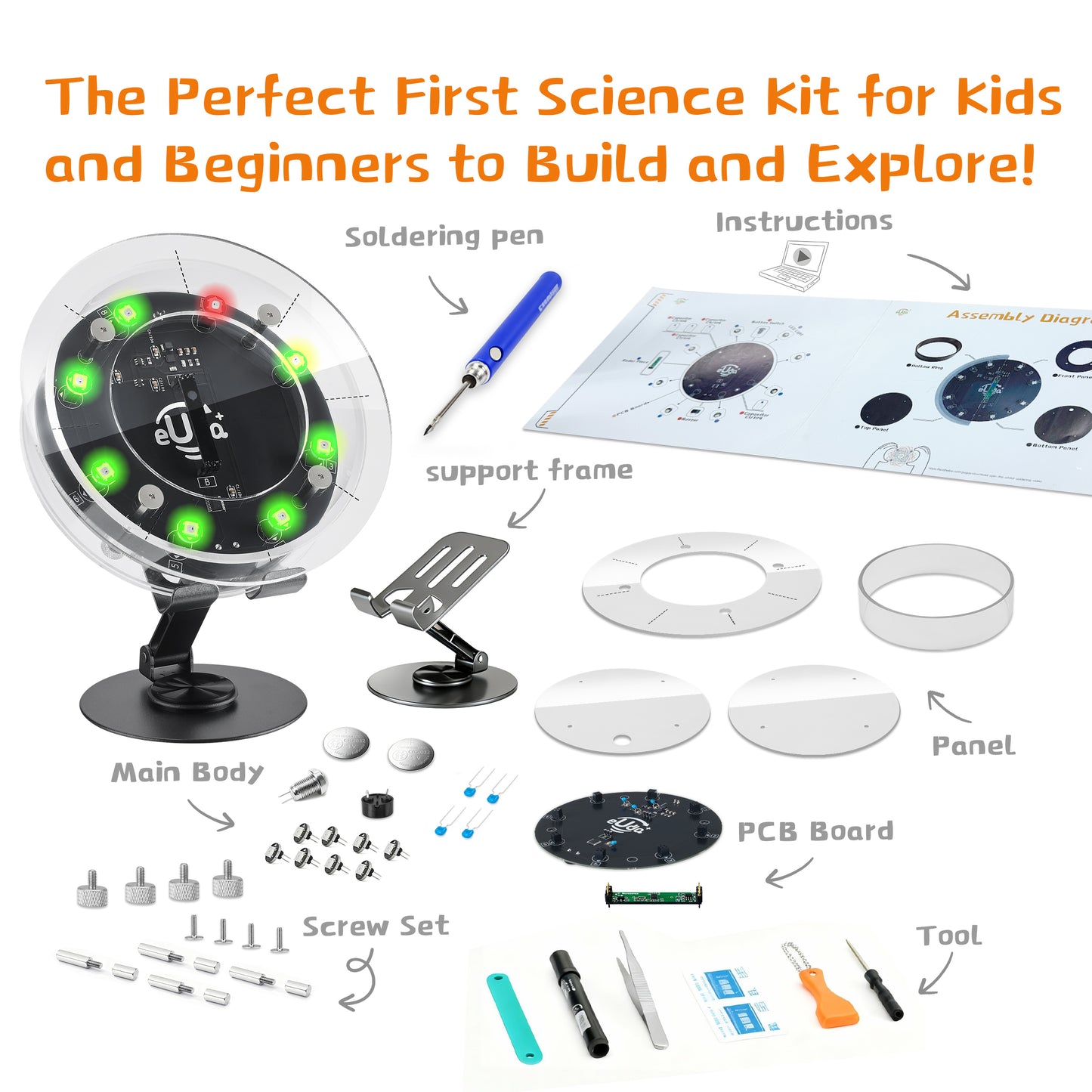 Spin The Wheel Soldering STEM Science Building Kit for Kids–Electronic Easy DIY Science Gadgets & Crafts–Unique Educational Gift Toys