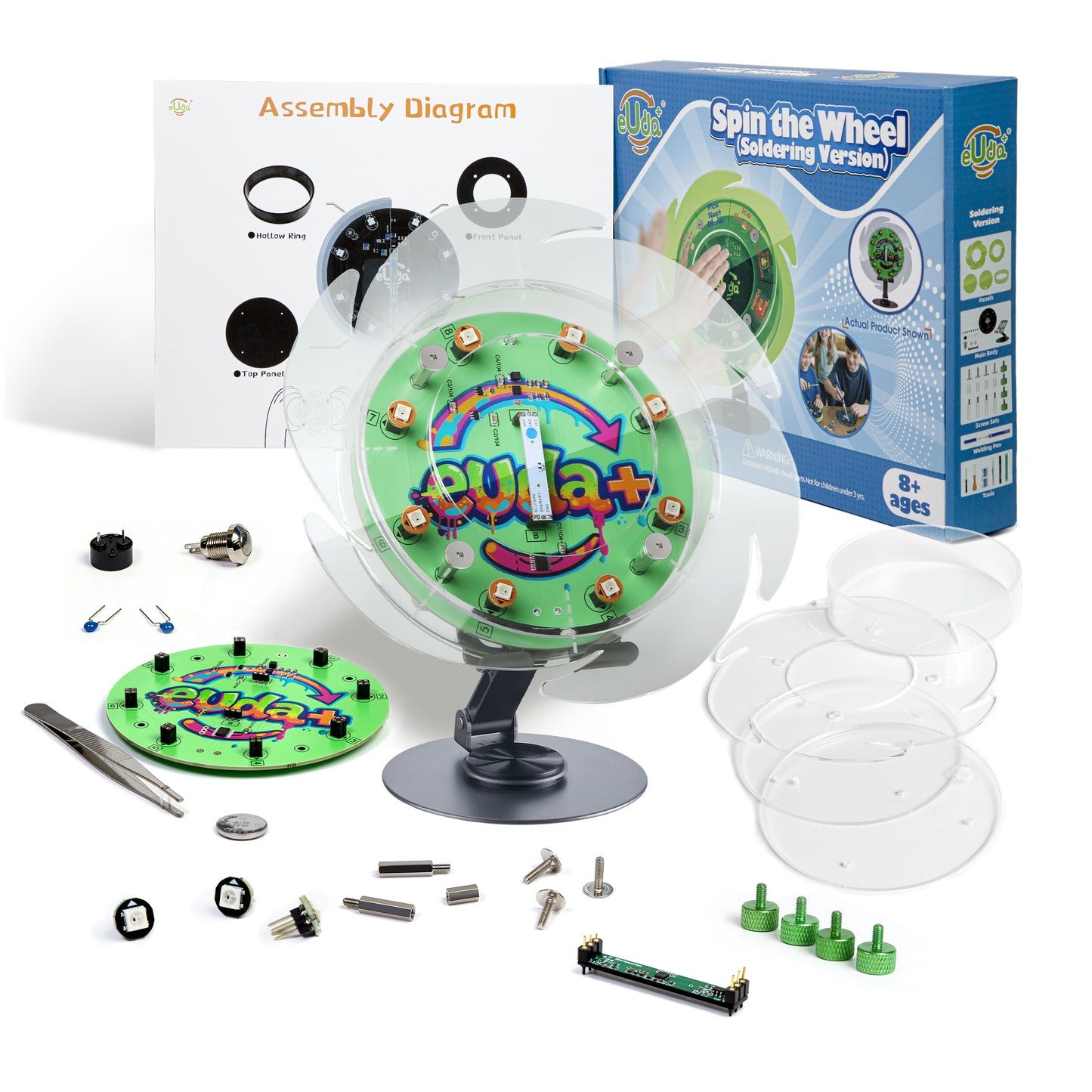 Spin The Wheel Assembly STEM Science Building Kit for Kids–Electronic Easy DIY Science Gadgets & Crafts–Unique Educational Gift Toys