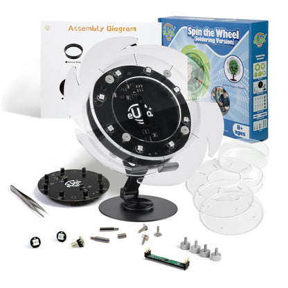 Spin The Wheel Assembly STEM Science Building Kit for Kids–Electronic Easy DIY Science Gadgets & Crafts–Unique Educational Gift Toys