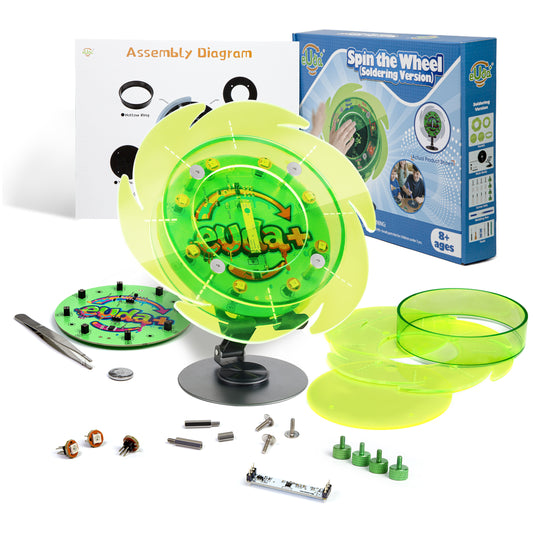 Spin The Wheel Assembly STEM Science Building Kit for Kids–Electronic Easy DIY Science Gadgets & Crafts–Unique Educational Gift Toys