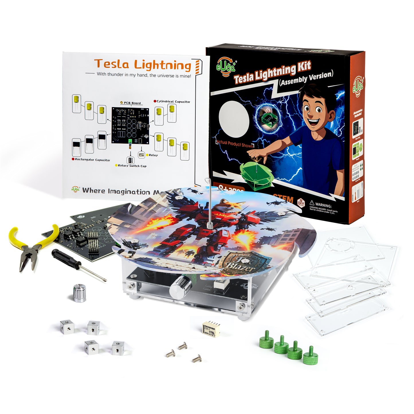 STEM Tesla Lightning Assembly Kit for Kids 8–14 | DIY Electronics Science Toy