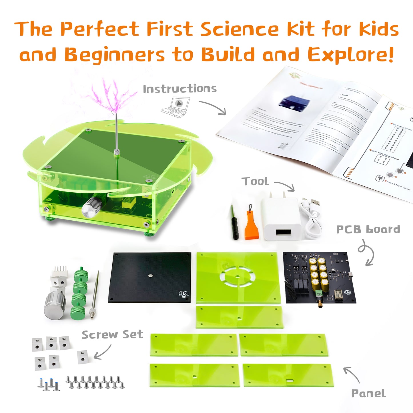 Tesla Lightning Assembly STEM Science Electronic Building Kit for Kids–Easy DIY & Crafts–Unique Educational Gift Toys