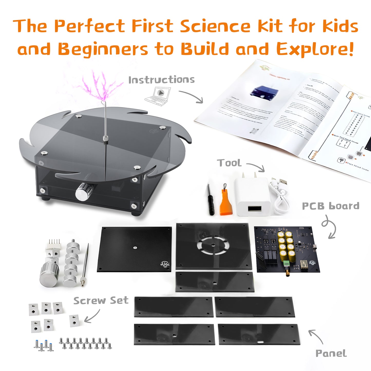 Tesla Lightning Assembly STEM Science Electronic Building Kit for Kids–Easy DIY & Crafts–Unique Educational Gift Toys