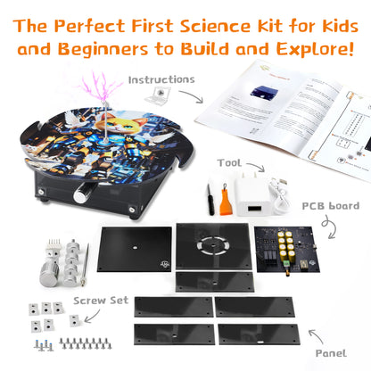Tesla Lightning Assembly STEM Science Electronic Building Kit for Kids–Easy DIY & Crafts–Unique Educational Gift Toys