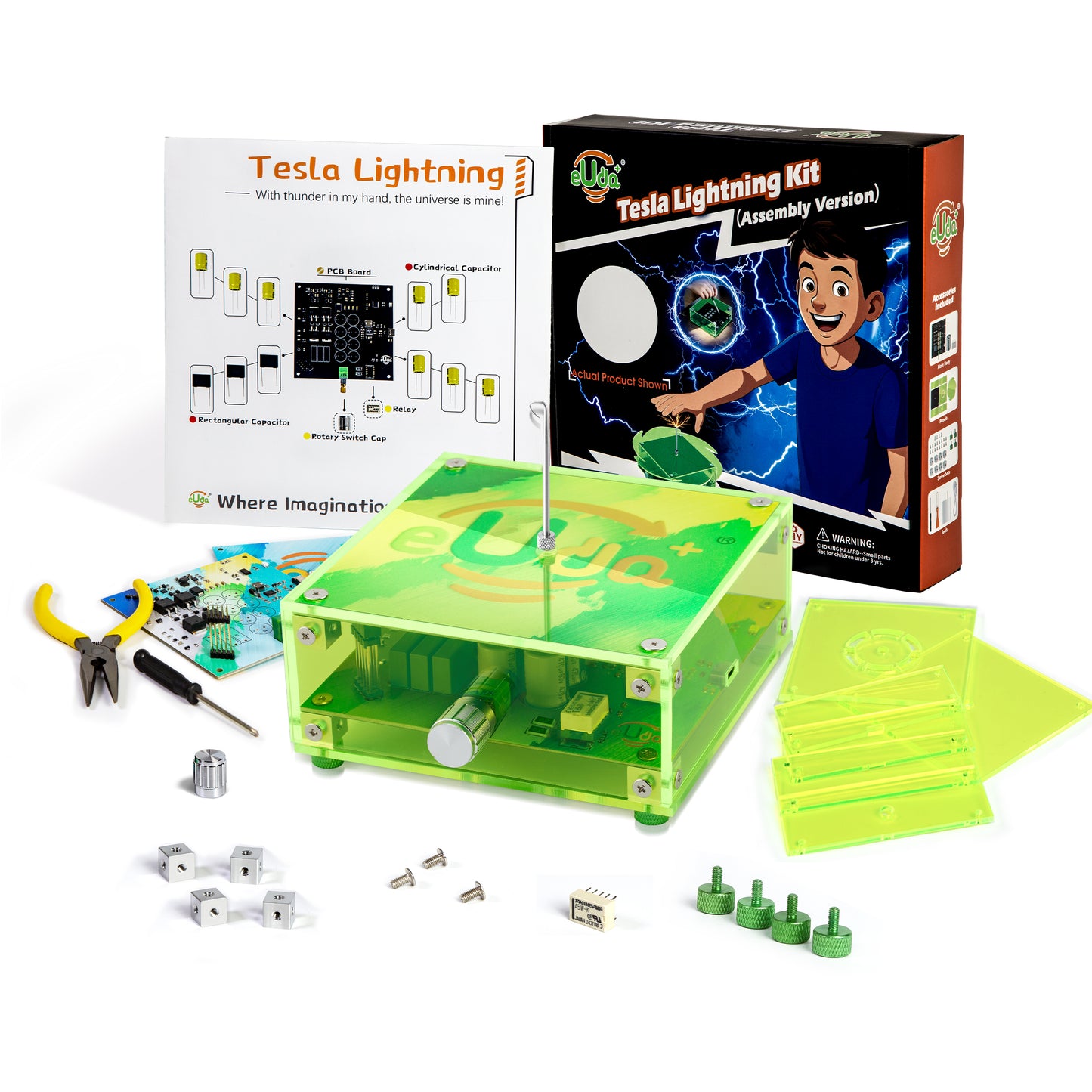 STEM Tesla Lightning Assembly Kit for Kids 8–14 | DIY Electronics Science Toy