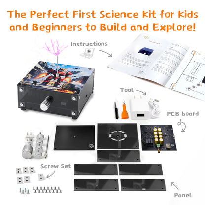Tesla Lightning Assembly STEM Science Electronic Building Kit for Kids–Easy DIY & Crafts–Unique Educational Gift Toys