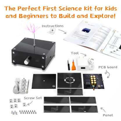 Tesla Lightning Assembly STEM Science Electronic Building Kit for Kids–Easy DIY & Crafts–Unique Educational Gift Toys
