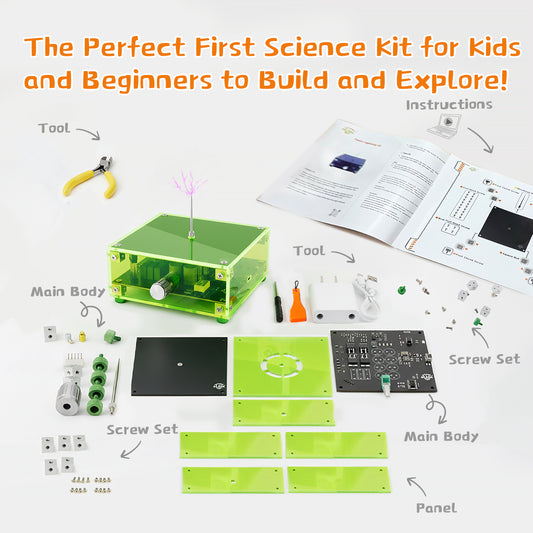 Tesla Lightning Assembly STEM Science Electronic Building Kit for Kids–Easy DIY & Crafts–Unique Educational Gift Toys