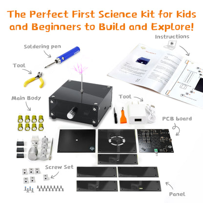Tesla Lightning Soldering STEM Science Electronic Building Kit for Kids–Easy DIY & Crafts–Unique Educational Gift Toys