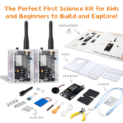 Walkie Talkies Assembly STEM Science Building Kit for Kids–Electronic Easy DIY Science Gadgets & Crafts–Unique Educational Gift Toys