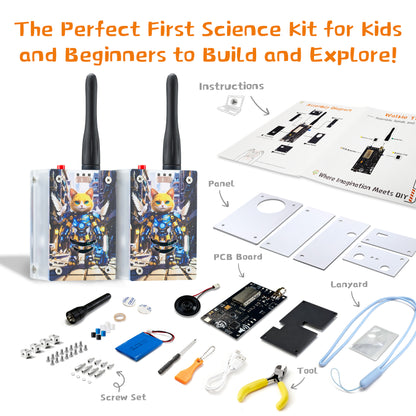 Walkie Talkies Assembly STEM Science Building Kit for Kids–Electronic Easy DIY Science Gadgets & Crafts–Unique Educational Gift Toys
