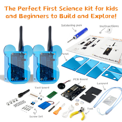 Walkie Talkies Soldering STEM Science Building Kit for Kids–Electronic Easy DIY Science Gadgets & Crafts–Unique Educational Gift Toys
