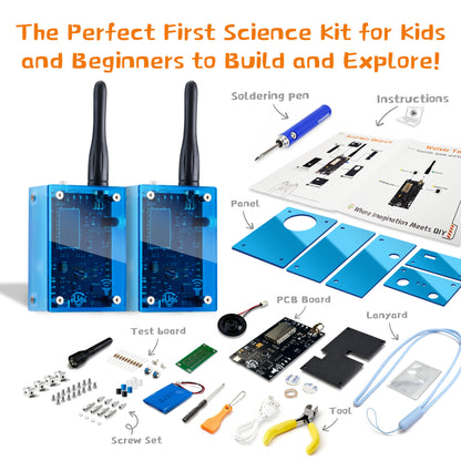 Walkie Talkies Soldering STEM Science Building Kit for Kids–Electronic Easy DIY Science Gadgets & Crafts–Unique Educational Gift Toys