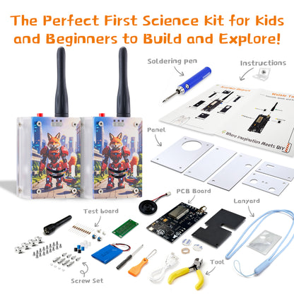 Walkie Talkies Soldering STEM Science Building Kit for Kids–Electronic Easy DIY Science Gadgets & Crafts–Unique Educational Gift Toys