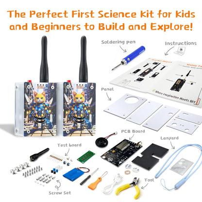 Walkie Talkies Soldering STEM Science Building Kit for Kids–Electronic Easy DIY Science Gadgets & Crafts–Unique Educational Gift Toys