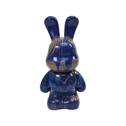 Viral Sensation: Handmade Fluid Bunny Figurine – Quirky, One-of-a-Kind Cartoon Sculpture | Polyresin Decor